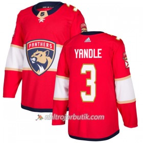 Män Ishockey Florida Panthers Tröja Keith Yandle 3 Adidas 2017-2018 Röd Authentic